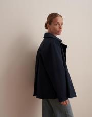 organik pamuk kruvaze trençkot lacivert 6