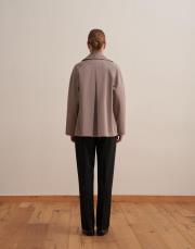 organik pamuk kruvaze trençkot vizon 4