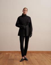 %100 koton cep detaylı parka siyah 2