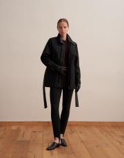 %100 koton cep detaylı parka siyah 3