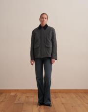 yün karışımlı kapitone mont antrasit 3