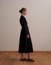 %100 koton pileli elbise siyah 2