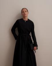 %100 koton pileli elbise siyah 4