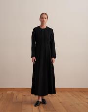 dikiş detaylı şık elbise siyah 2