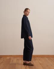 dikiş detaylı denim pantolon mavi 4