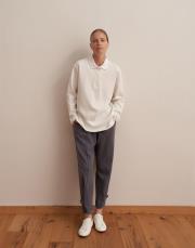 polo yaka sweatshirt ekru