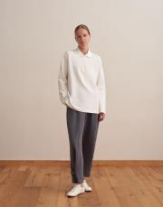 polo yaka sweatshirt ekru 2