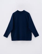 yün karışımlı balıkçı yaka triko kazak lacivert