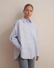 yırtmaç detaylı koton gömlek açık mavi