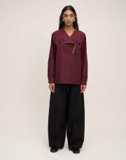 fermuarlı bluz bordo 3