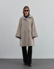 fermuarlı trench bej