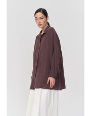 qooq store yarasa kol gömlek kahve