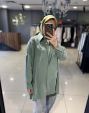 qooq store yarasa kol gömlek açık haki