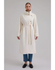 kruvaze kapama trench ekru