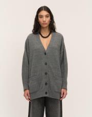 düğmeli hırka füme