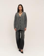 düğmeli hırka füme 2