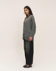 düğmeli hırka füme 3