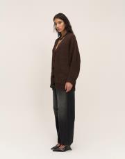 düğmeli hırka kahve 2