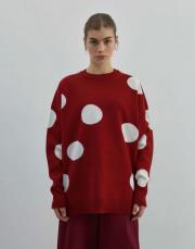 puantiyeli kazak bordo 2