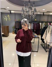 kısa triko kazak mürdüm