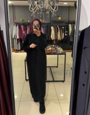 oversıze triko elbise siyah