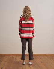 %100 pamuk polo yaka sweatshırt kırmızı 4