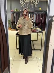 çıt çıt kapamalı yün karışımlı kaban bej 2