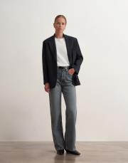 ince çizgili klasik blazer lacivert