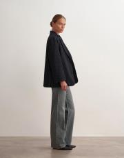 ince çizgili klasik blazer lacivert 2