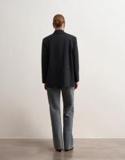 ince çizgili klasik blazer lacivert 3