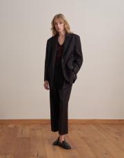 çift dğmeli yün blazer koyu mürdüm 2