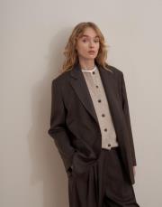 çift dğmeli yün blazer kahve 4