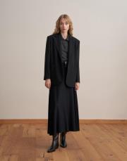 çift dğmeli yün blazer siyah