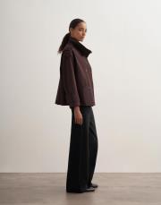 yüksek yaka koton trençkot kahve 2