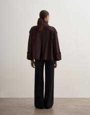 yüksek yaka koton trençkot kahve 3