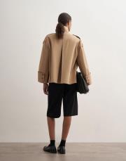 yüksek yaka koton trençkot camel 4