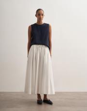 pervaz detaylı koton etek ekru