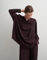 kruvaze detaylı şık bluz kahve 4