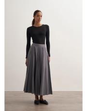 parçalı koton etek gri