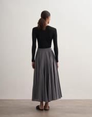 parçalı koton etek gri 3