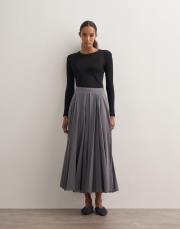 parçalı koton etek gri 4