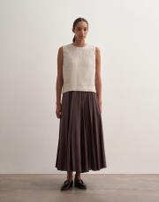 parçalı koton etek kahve