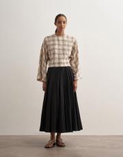 parçalı koton etek siyah