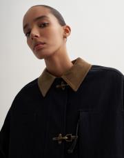 kancalı organik koton ceket lacivert 5