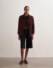 kancalı organik koton ceket bordo