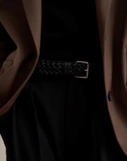 el örgüsü deri kemer siyah