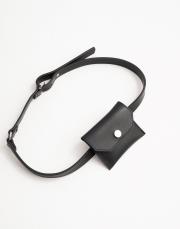 çanta detaylı deri kemer siyah 2