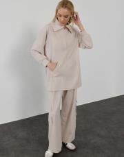 hilay nora pantolonlu takım bej