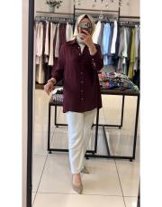 lilac asetat gömlek bordo 2