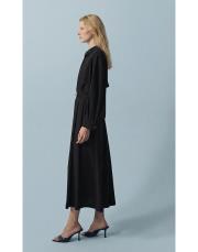 gold düğüm kemer detaylı krep etekli takım siyah 3